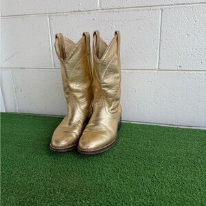 60s Wrangler Lemae Leather Gold Cowboy boots Size 6.5